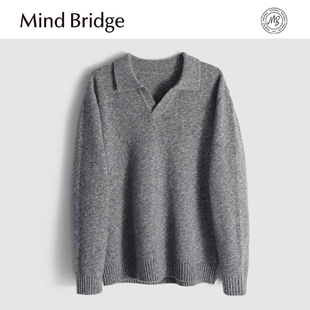 翻领宽松商务休闲保暖内搭针织衫 男士 打底 2025秋季 MindBridge新款