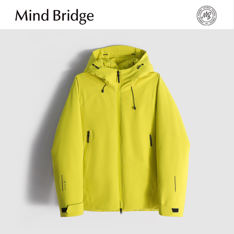 MindBridge新款2025冬季男士户外防风保暖运动休闲连帽鸭绒羽绒服