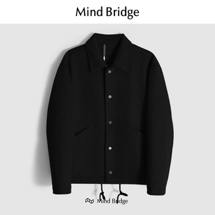 MindBridge新款 绵羊毛宽松休闲翻领夹克外套防风保暖 2024秋冬男士