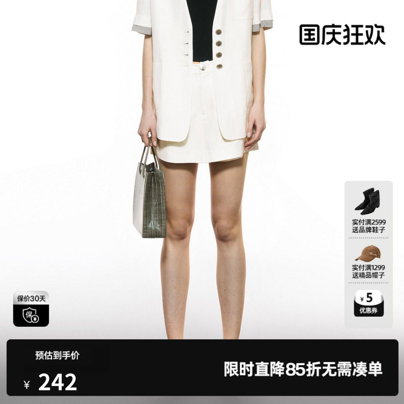 U/TI休闲西装短裙裤女百搭通勤简约高腰显瘦短裤尤缇2025秋季新款