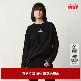 U/TI新中式拼接100棉长袖T恤女时尚国风盘扣上衣尤缇2025冬季新款