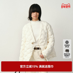 U/TI新中式盘扣羽绒服女装静奢保暖90白鸭绒外套尤缇2025冬季新款