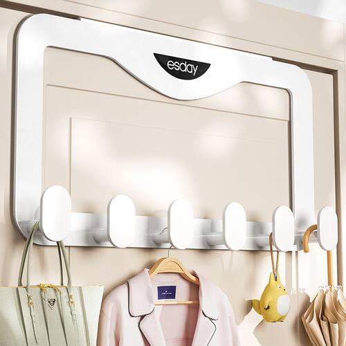 门后挂钩免打孔衣帽钩收纳架卧室浴置物架门上静音柜子侧边挂衣架