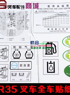 叉车标签 改装车标字体 全车车贴贴纸 杭叉R35 R30 r20字贴