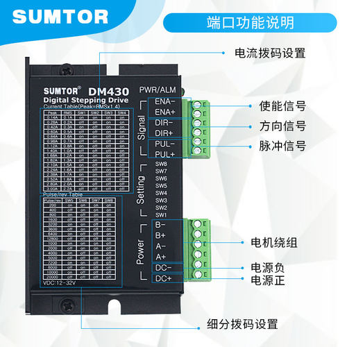 42步进电机驱动器DM430通用M415B高性能M420B两相64大细分3A数字