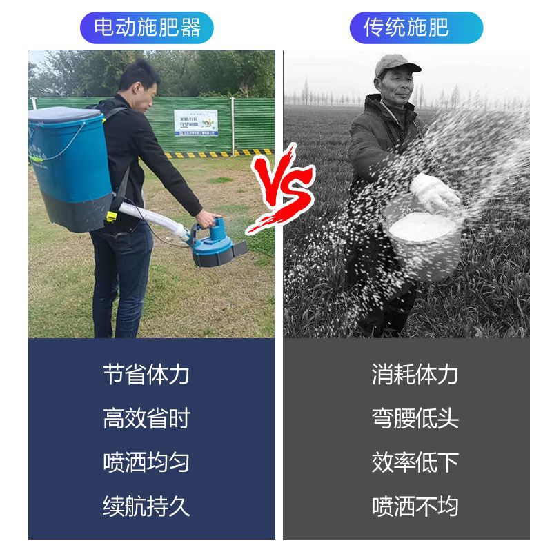 背负式电动施肥器农用多功能撒肥化肥机全P自动追撒肥播种投料