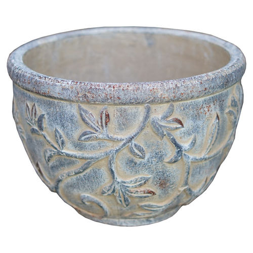 欧式粗红陶仿古地中海浮雕别墅花园多肉盆栽大小花盆陶瓷做旧创意