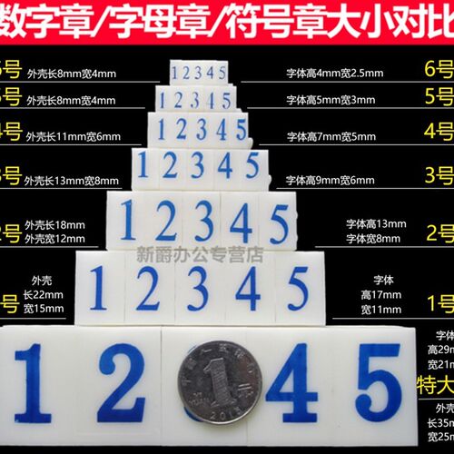 热销4号套装亚信j数字印章0-9可调超市商品标价签印数字可拆卸组