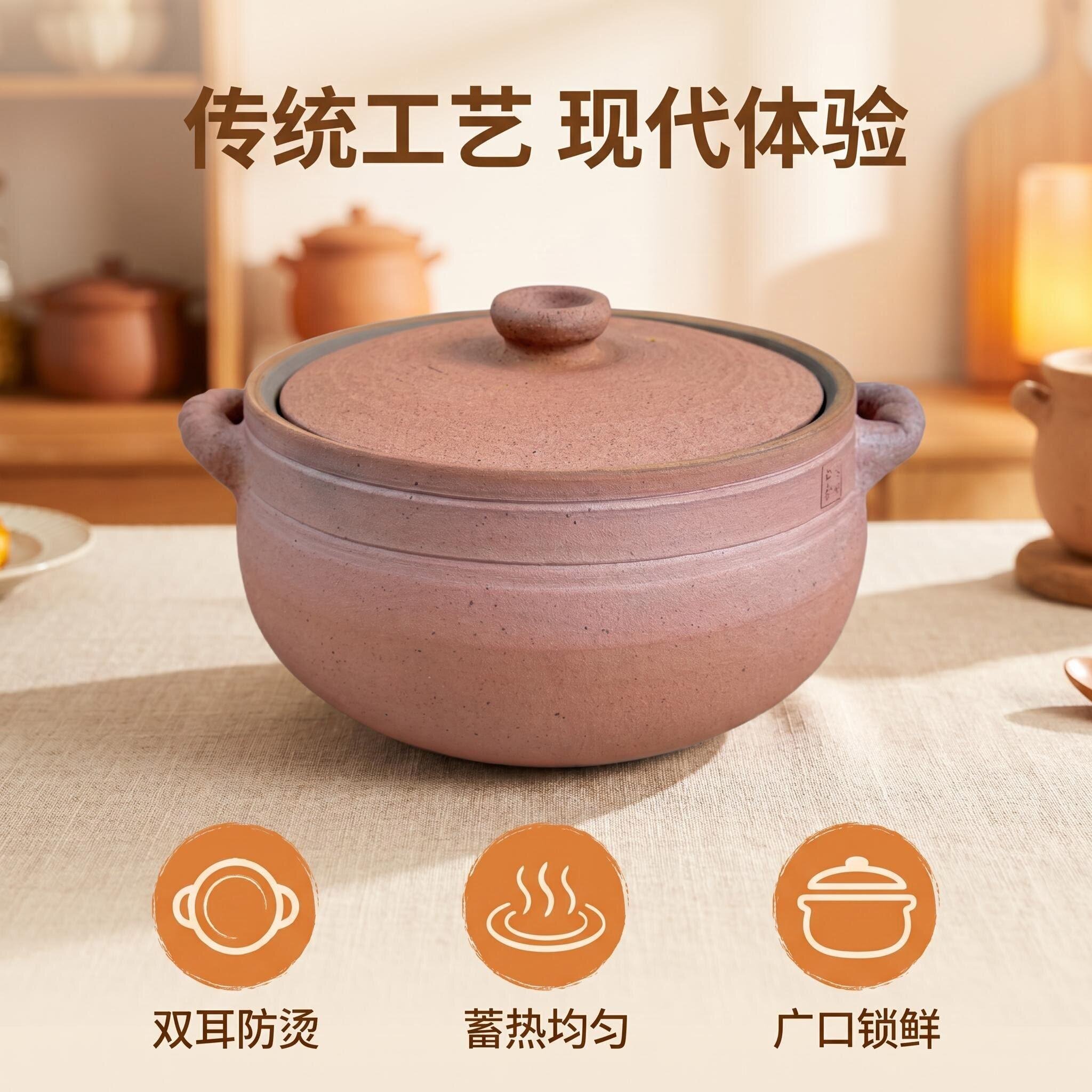 荥经非遗无釉无涂层耐高温砂锅