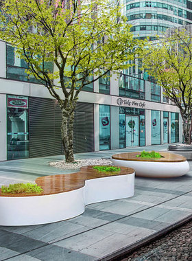 极速定制商场户外k创意玻璃钢休闲椅花盆组合公园广场景观树池座