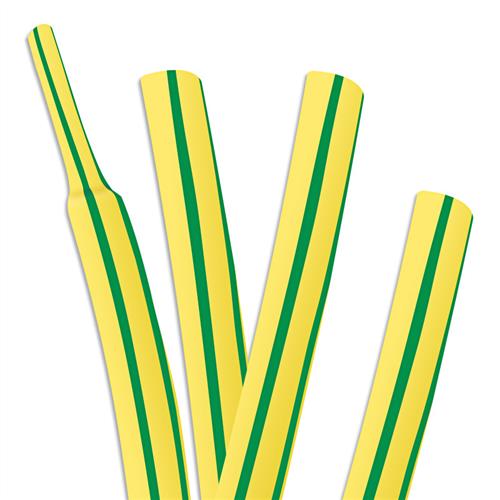 极速低压黄绿双i色热缩管 电工电线加厚绝缘套管接接地线标识耐磨