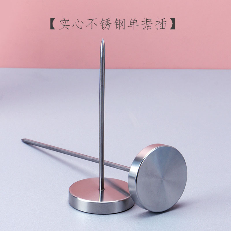 热销304不锈钢菜单插单器穿纸票据传票叉厨房外卖夹Y单器收银台插