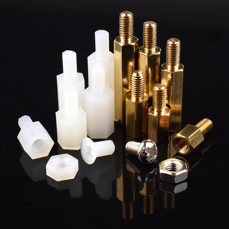 热销六角铜柱 M3*5j/8/10/15/20/25/30/35/40/45/50/60+6mm 尼龙