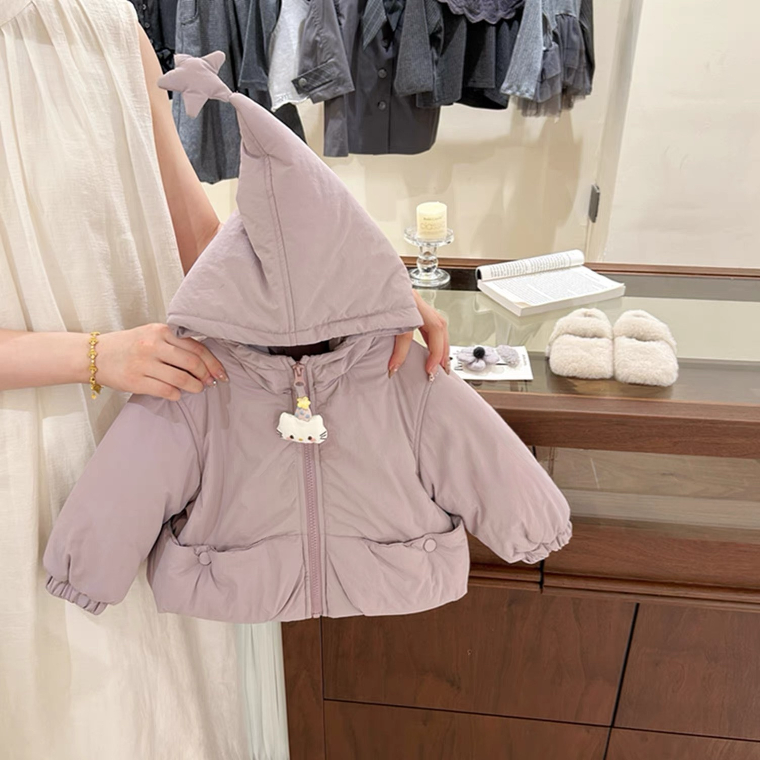 【现货】原创！女童棉服儿童棉衣保暖加绒尖尖帽棉袄冬女孩外套潮