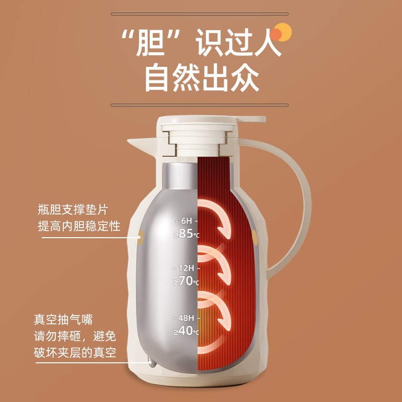 新款保温壶家用热水壶大容量便携暖水壶学生宿舍用保温开水瓶玻璃