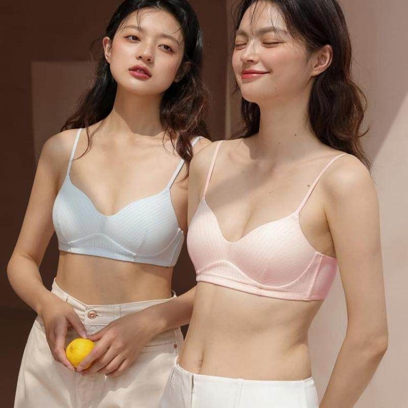 纯棉杯内衣女小胸聚拢细肩带舒适无钢圈文胸胸罩无痕夏季薄款