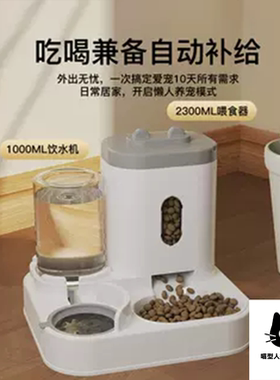 猫咪饮水机猫粮全自动喂食器猫狗碗储粮桶狗狗饮水器宠物用品
