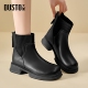 大东切尔西短靴女秋冬2026新款 黑色厚底加绒靴子女靴瘦瘦靴马丁靴