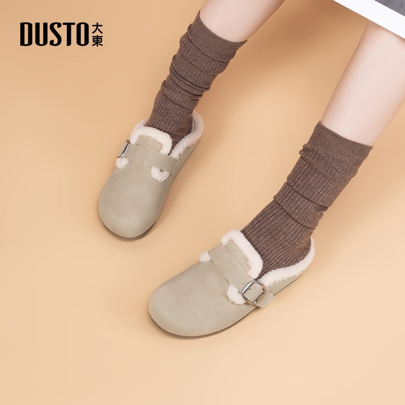 大东官方正品加绒勃肯鞋毛毛鞋