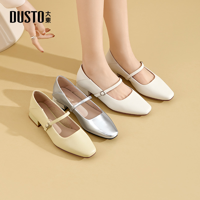 大东官方正品法式玛丽珍鞋单鞋