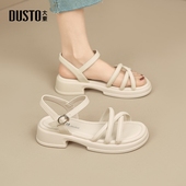 罗马鞋 大东厚底凉鞋 夏季 外穿配裙子一字带中跟高跟鞋 女款 2026新款