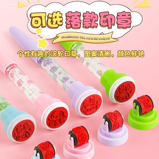 多功能泡泡笔玩具女孩子的儿童礼物网红带滚轮印章四合一圆珠笔