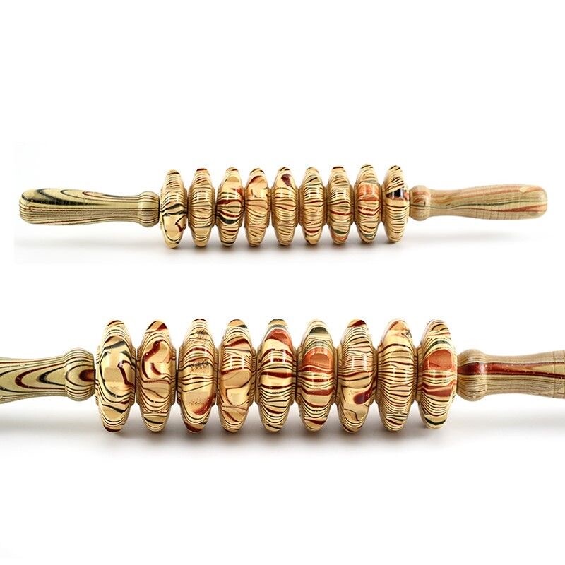 瘦木质树脂瑜伽棒滚轮棒小腿部背部颈部肩部腰部腹部神器按摩器