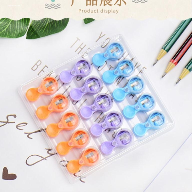 削笔器 2.0mm粗芯铅笔卷笔刀旋转开盖锋利削笔不脏手带放大镜