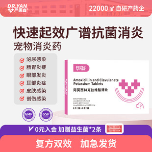 猫咪狗狗感冒咳嗽口腔泌尿宠物消炎抗菌阿莫西林克拉维钾片