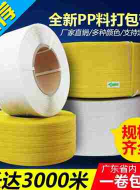 极速2021白h色热熔塑2料l带条黄色pp包装a纸箱捆扎机包装带打包机