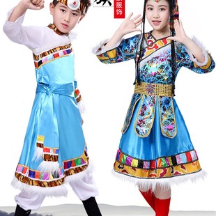 服饰少数民舞蹈服男女 演出y服藏族水袖 极速新款 儿童藏族舞蹈服装