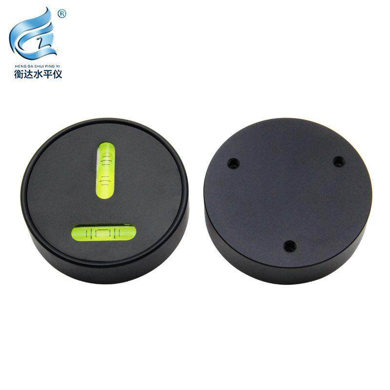 金属水平气泡圆形水准仪高精度双向水准泡铝合金T型水准仪74*20mm