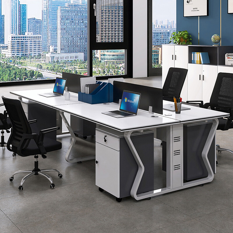 职员办公桌双四人位员工位屏风简约现代多人位办公室电脑桌椅组合