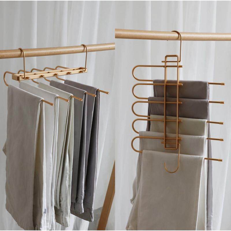 E6J新款多层折叠裤架简约铝合金多功能省空间裤子衣柜收纳衣架