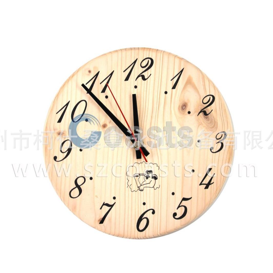 桑拿木钟 温湿度计 芬兰柏松木钟 桑拿设备附件