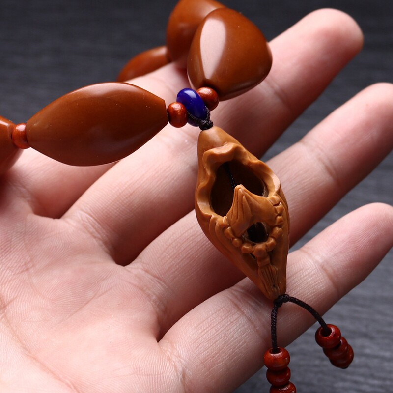 新品橄榄核铁核素核手串手工w打磨三棱抛光素核文玩手持无相佛吊