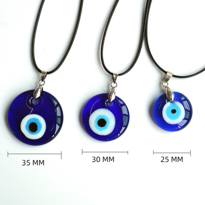 极速Antique 25kMM 30MM 35MM Deep Sea Blue Evil Eye Pendant