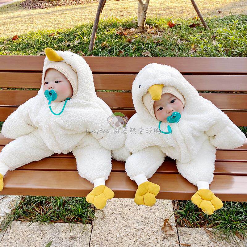 新品日本ZD白h鹅宝宝睡袋春秋冬季厚款新生婴儿连身衣海星抱被保