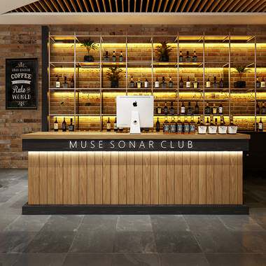 极速复古工业风酒吧吧台餐厅饭店收银台转角柜台ktvX商用吧台桌定