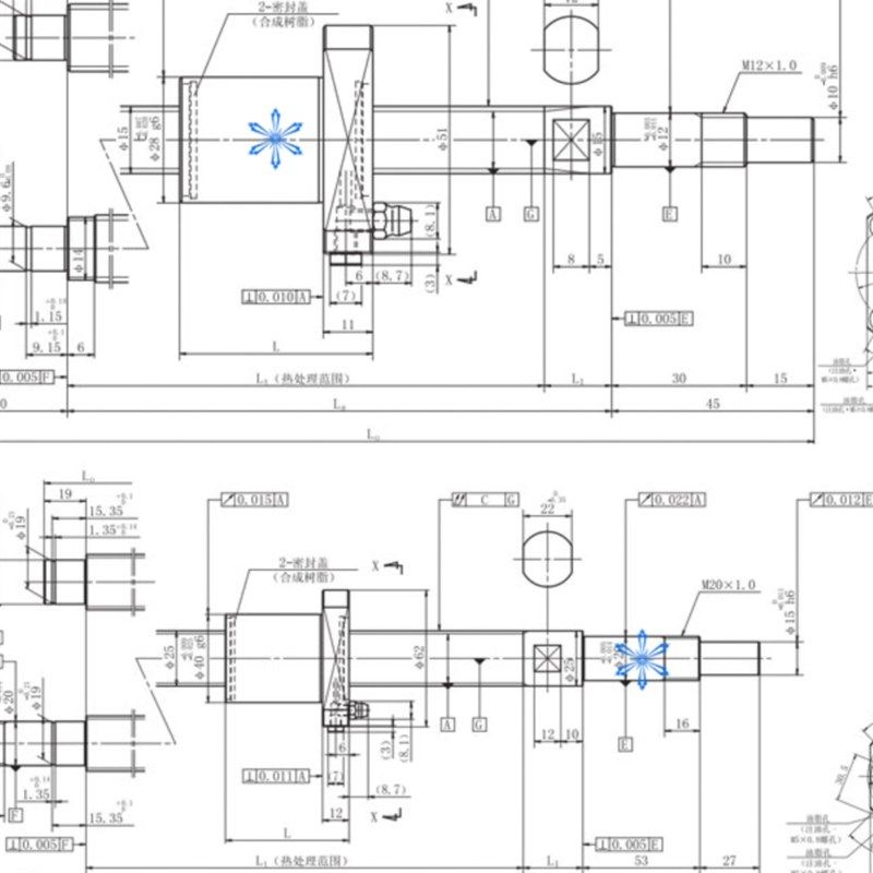 极速滚珠丝杆丝杠PShS HZF0608 0612 0810 0815 1005 1010 1030 1