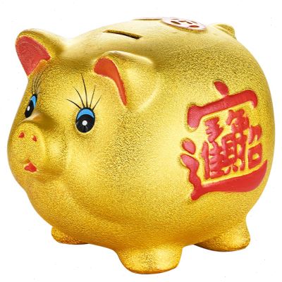新品陶瓷金猪存钱罐只进不出储蓄罐D储钱罐超大号硬币纸币儿童礼