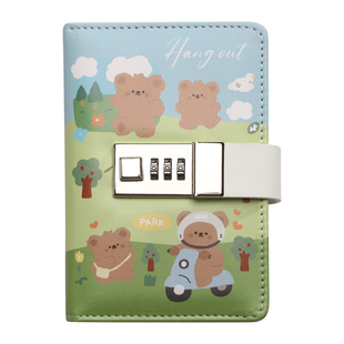 极速可爱少女心密码本p带锁的日记本a7随身小号笔记本本子记事本