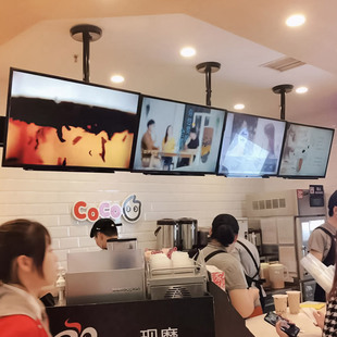 新品多屏展示屏幕拼接o吊架2/3屏电视吊顶架子门脸门店菜单活动展