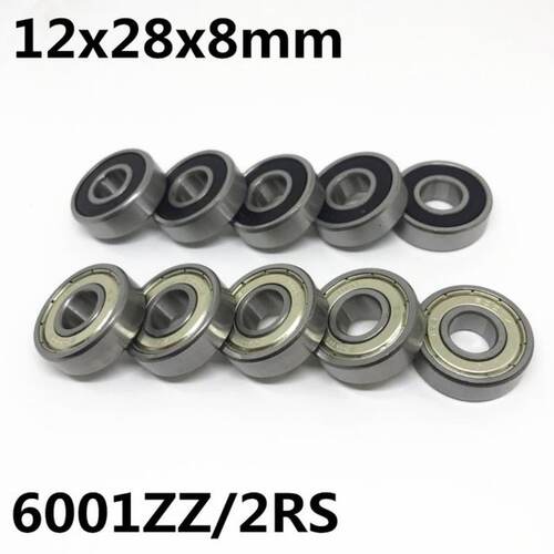 新品10Pcs High quality 6001ZxZ 6001-2RS ball bearing 12x28x8