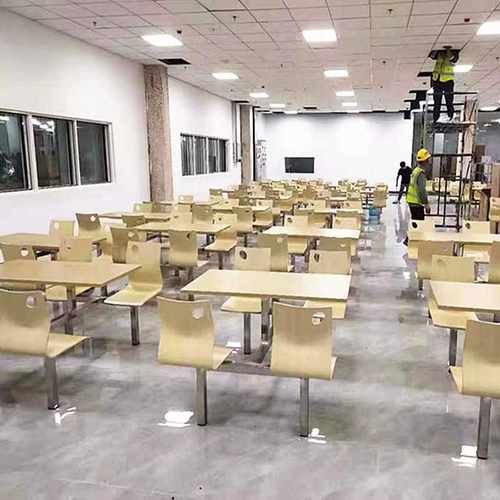极速公司员工食堂餐桌椅学校餐厅饭堂连体餐桌Q面馆小吃店快餐桌