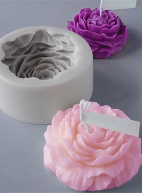 极速Large Peohny Lotus Tulip Flower Candle Mold Handmade Soa