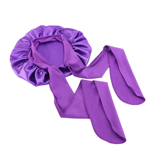新品 Satin Solid Wide Bonnetr Stretch with Long Car Hair Ties