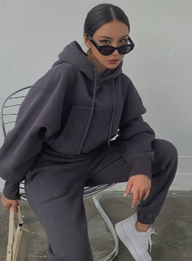 极速Tracksuits Women's Warm Hoodie and Pants Set Ov.ersi