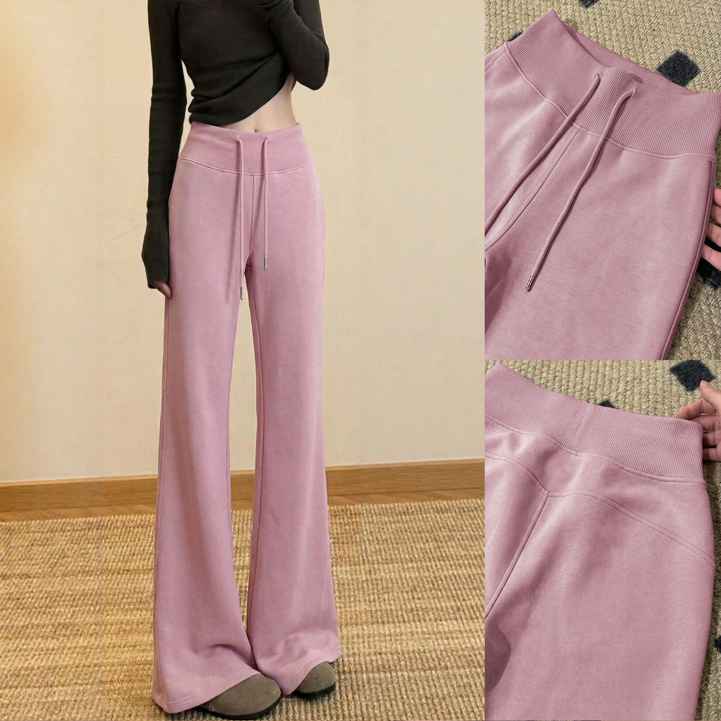 喇叭运动裤女2026新款春秋高腰显瘦休闲小个子美式卫裤瑜伽微喇裤