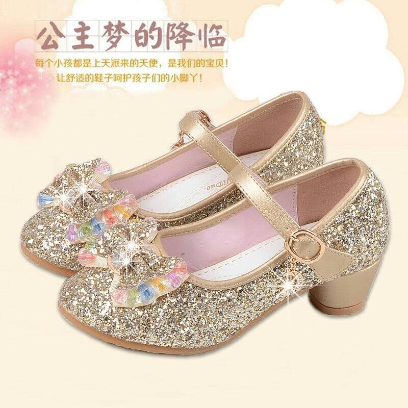 新品儿童拉丁舞鞋银色公主t舞蹈鞋女孩软底低跟跳舞鞋女童新款表